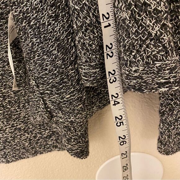 Eileen Fisher Organic Linen Knit open front sweater Cardigan gray/black-L - Picture 10 of 10